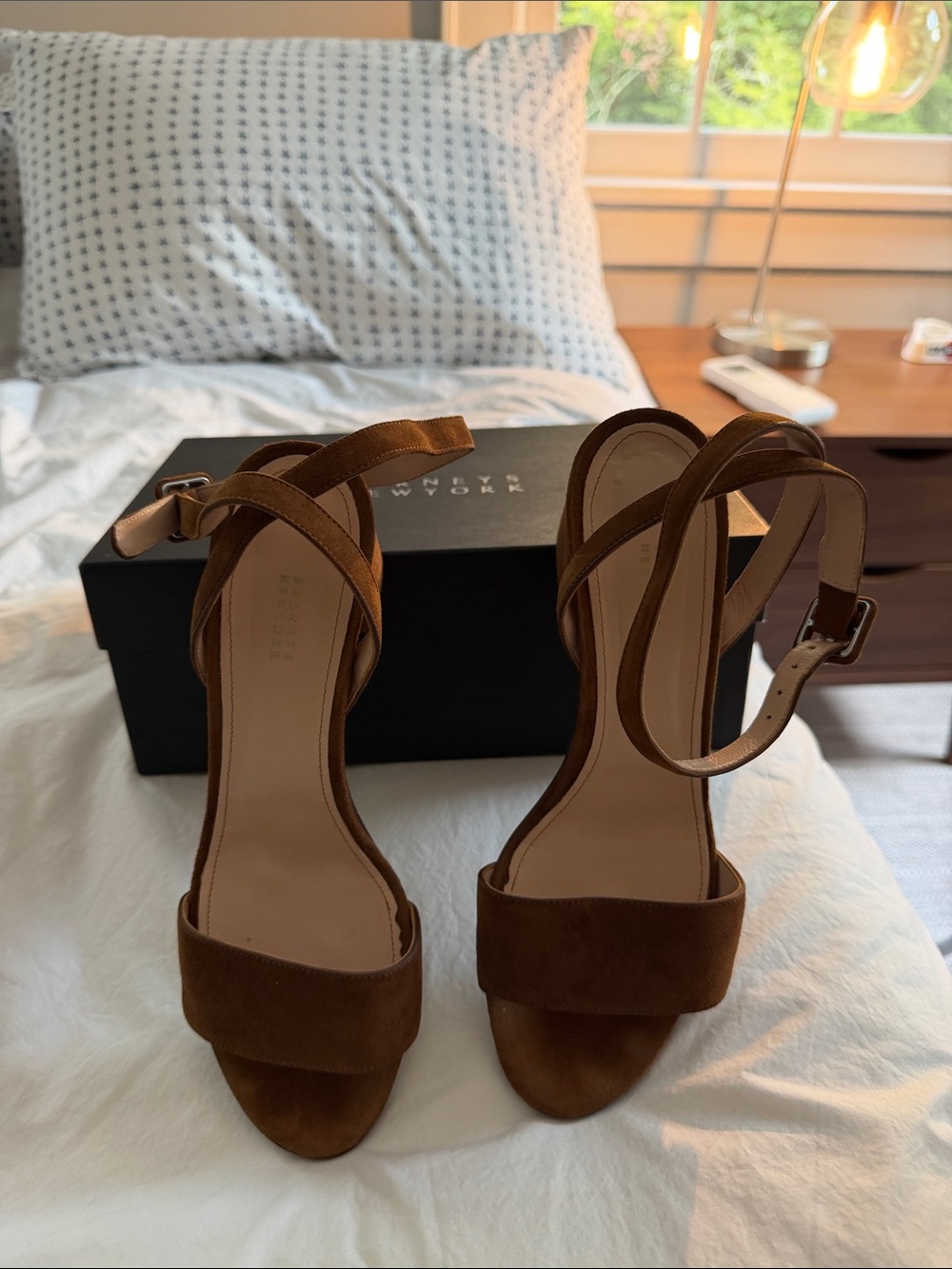 Barneys NY private label tobacco suede strappy sandals - Made in Italy 🇮🇹